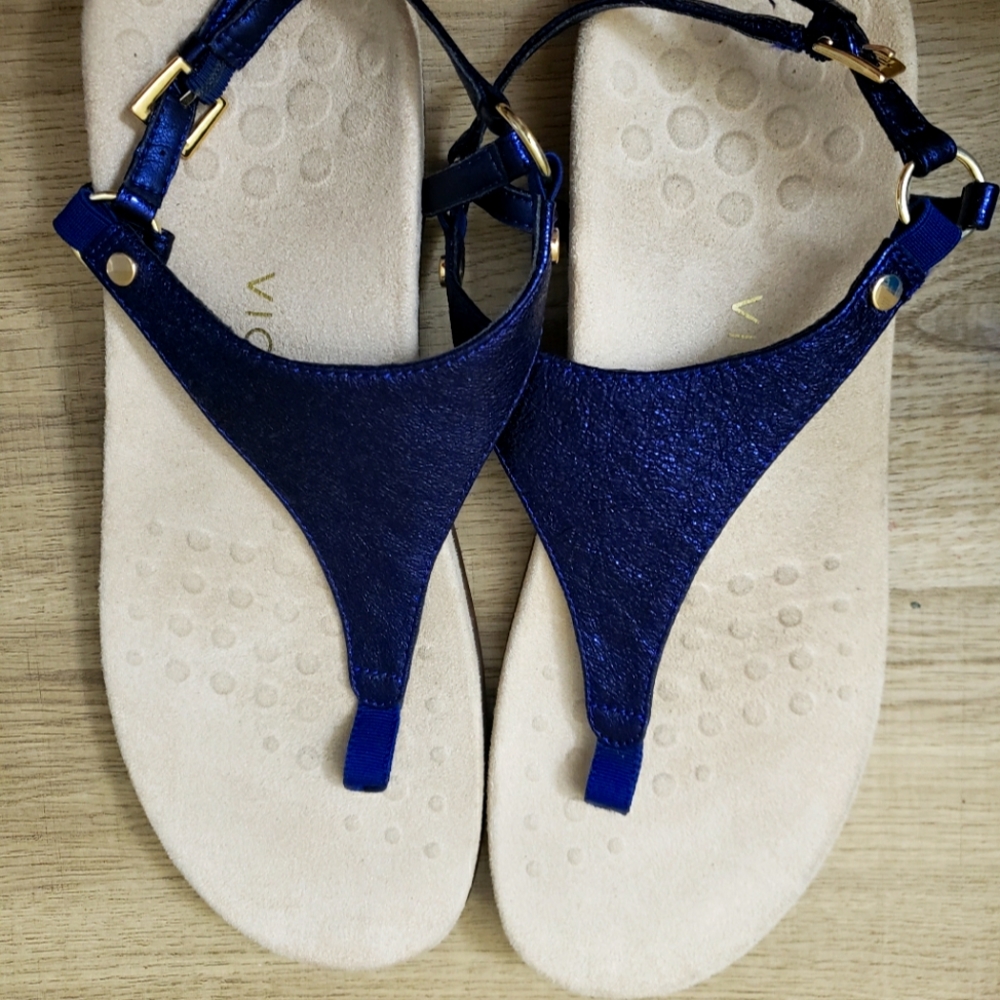 Vionic kirra metallic blue womens sandals 11